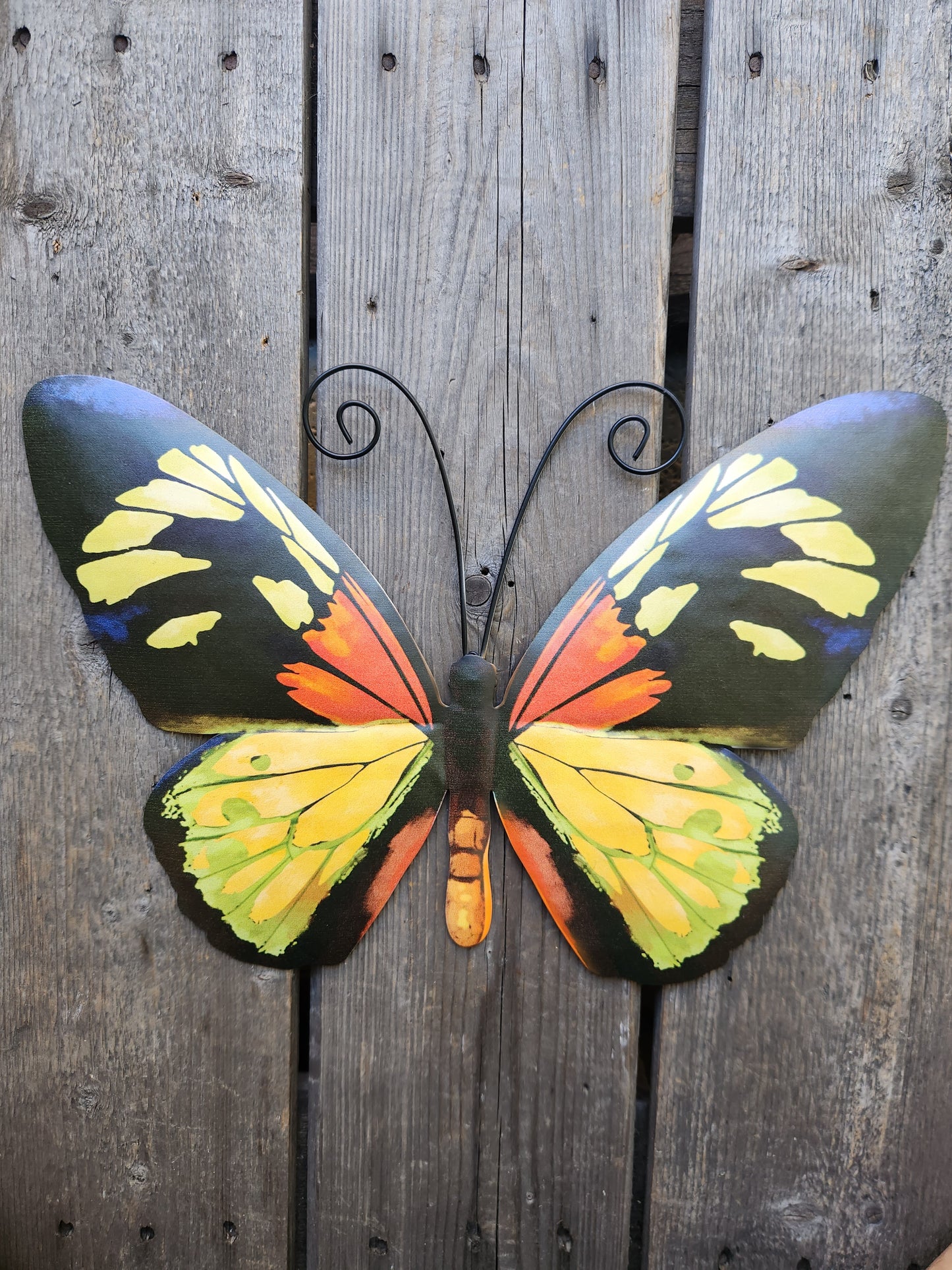 Large Metal Butterfly Wall Decor, Colorful Garden Sculpture & Yard Art