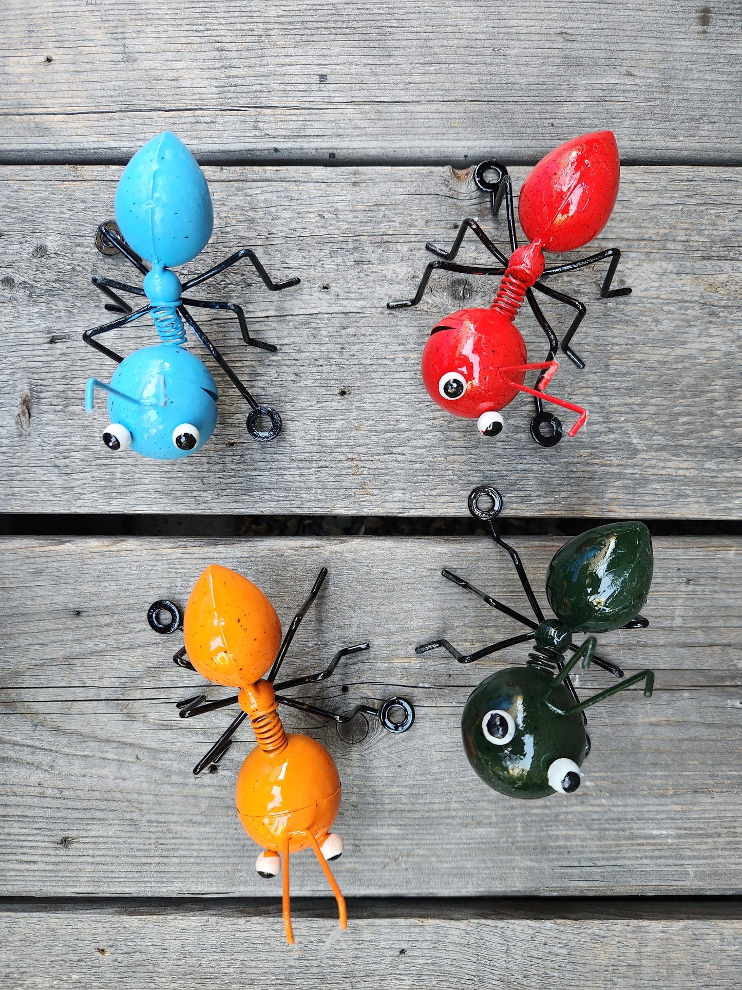 Set of 4, Vibrant Colorful Insect - Metal Yard Art, CHOOSE Style