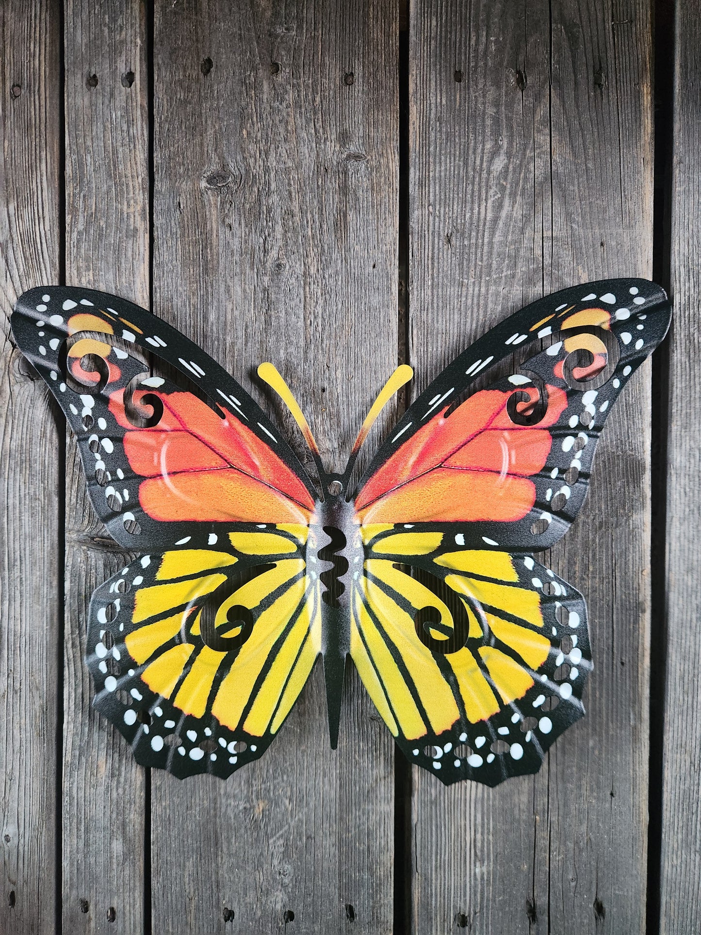 Large Metal Butterfly Wall Decor, Colorful Garden Sculpture & Yard Art
