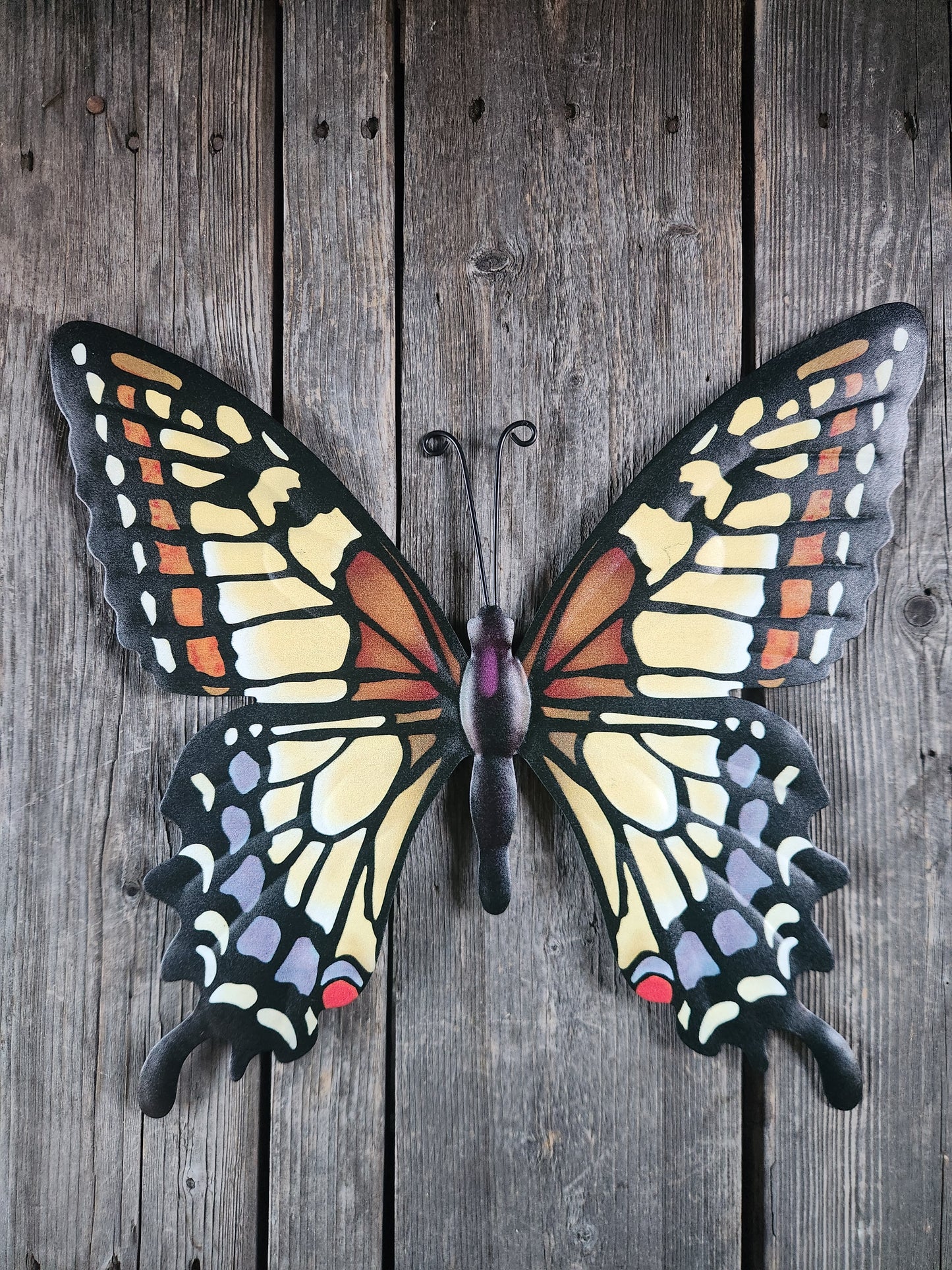 Large Metal Butterfly Wall Decor, Colorful Garden Sculpture & Yard Art