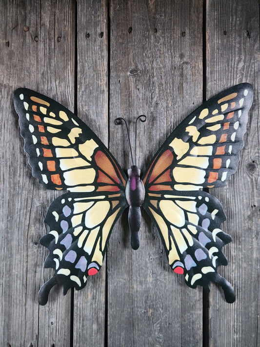 Large Metal Butterfly Wall Decor, Colorful Garden Sculpture & Yard Art