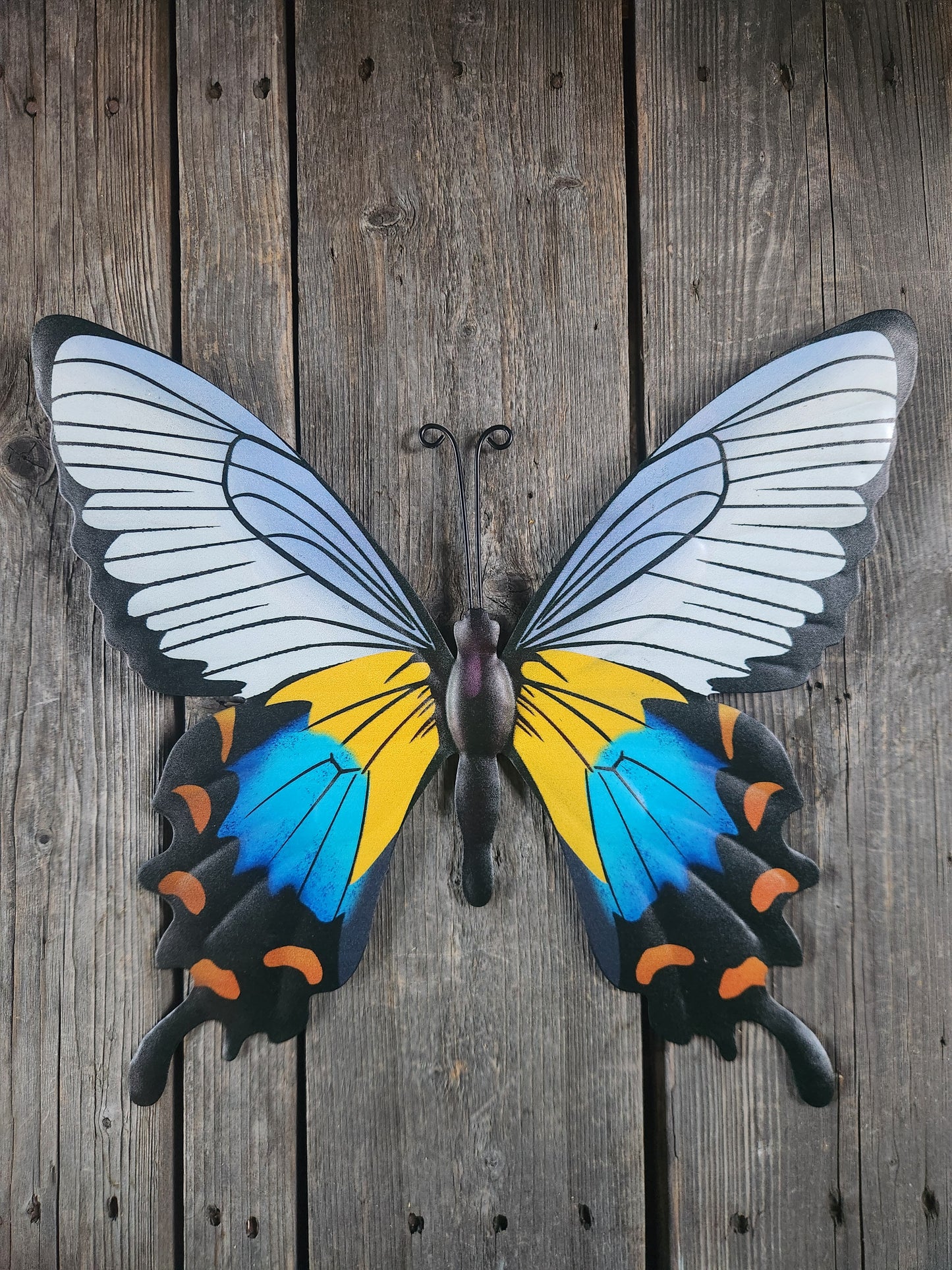 Large Metal Butterfly Wall Decor, Colorful Garden Sculpture & Yard Art