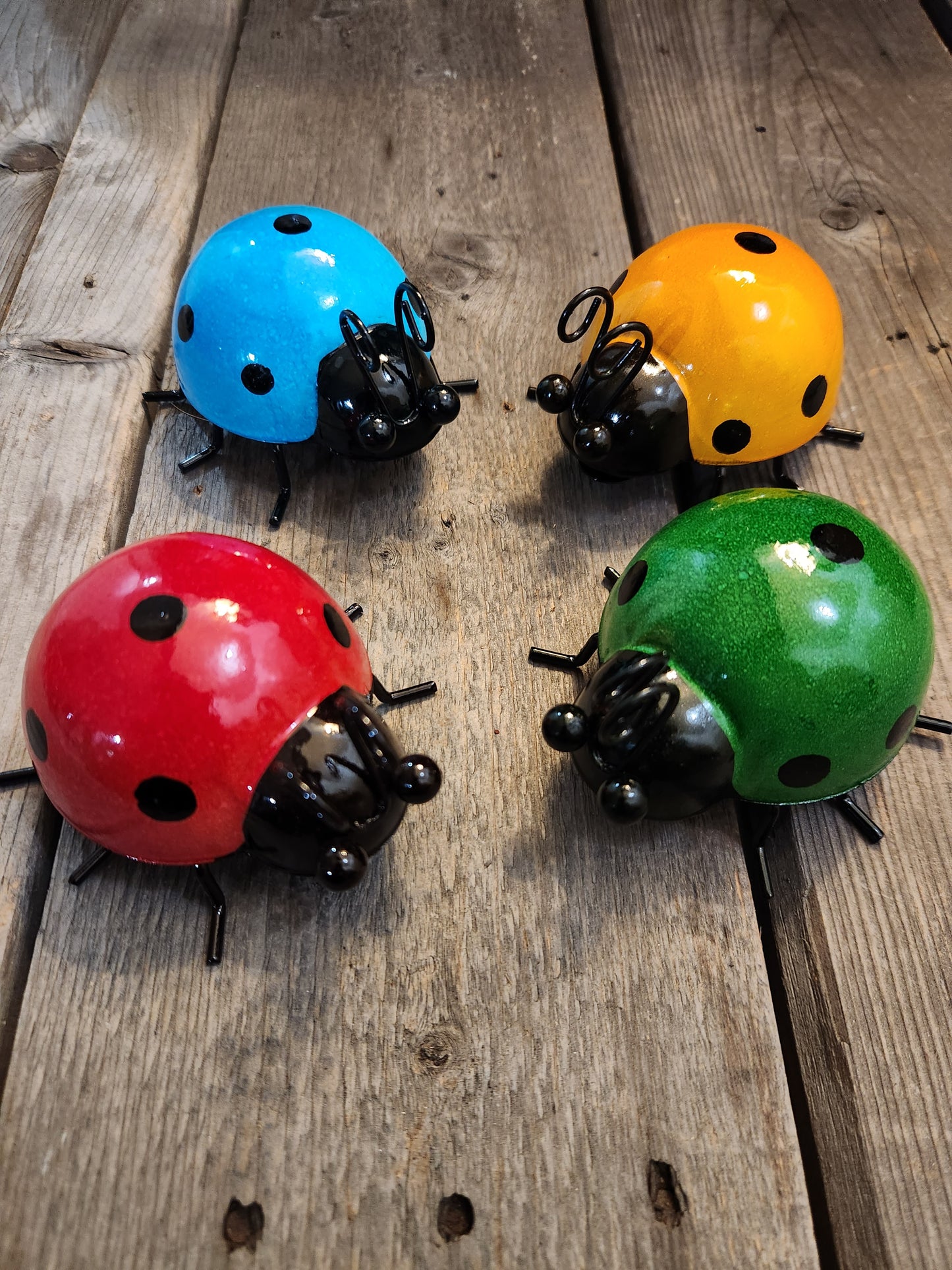 Set of 4, Vibrant Colorful Insect - Metal Yard Art, CHOOSE Style