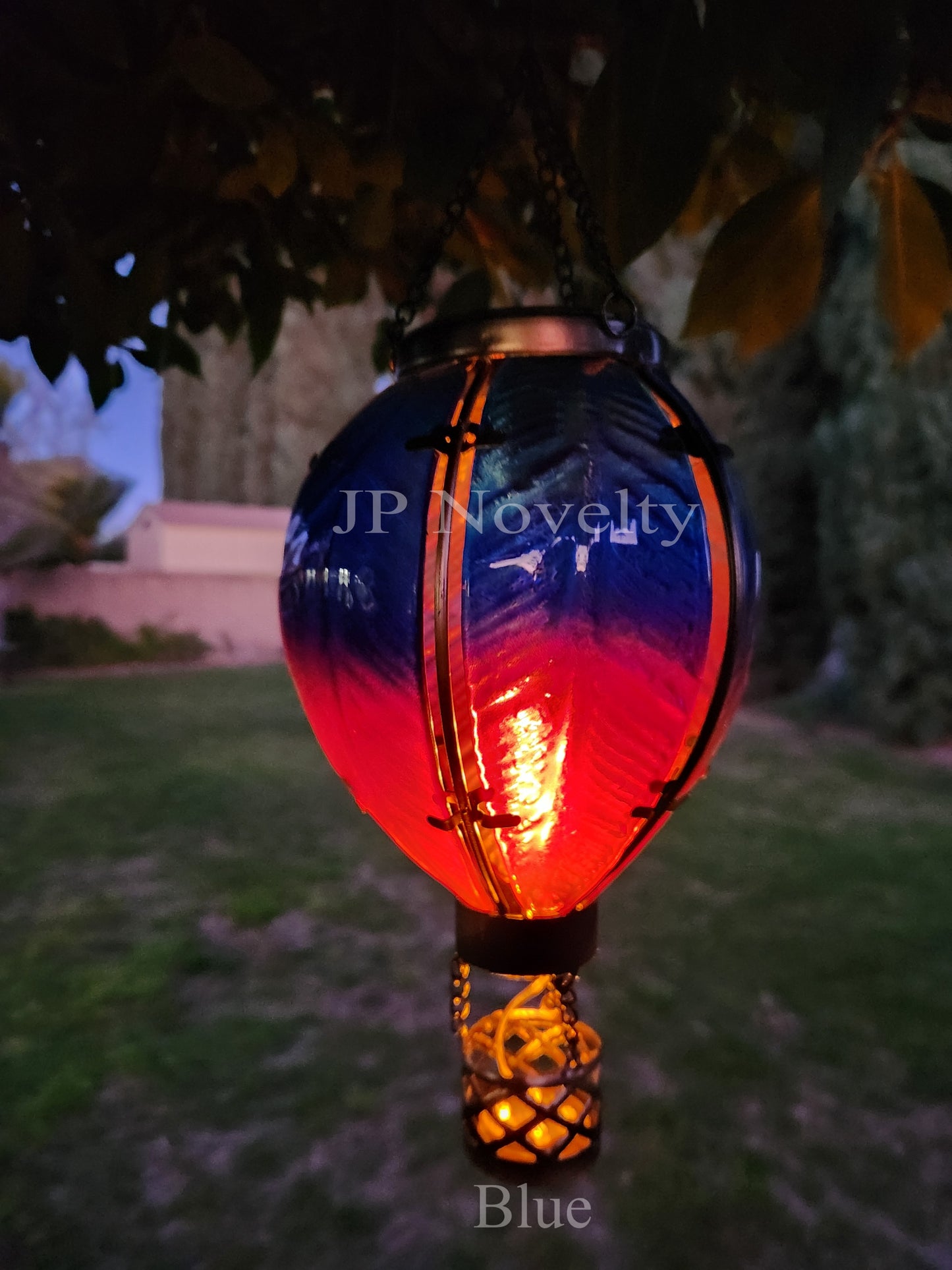 Artisan Flickering Solar Light Hot Air Balloon - Hand Painted, CHOOSE Color