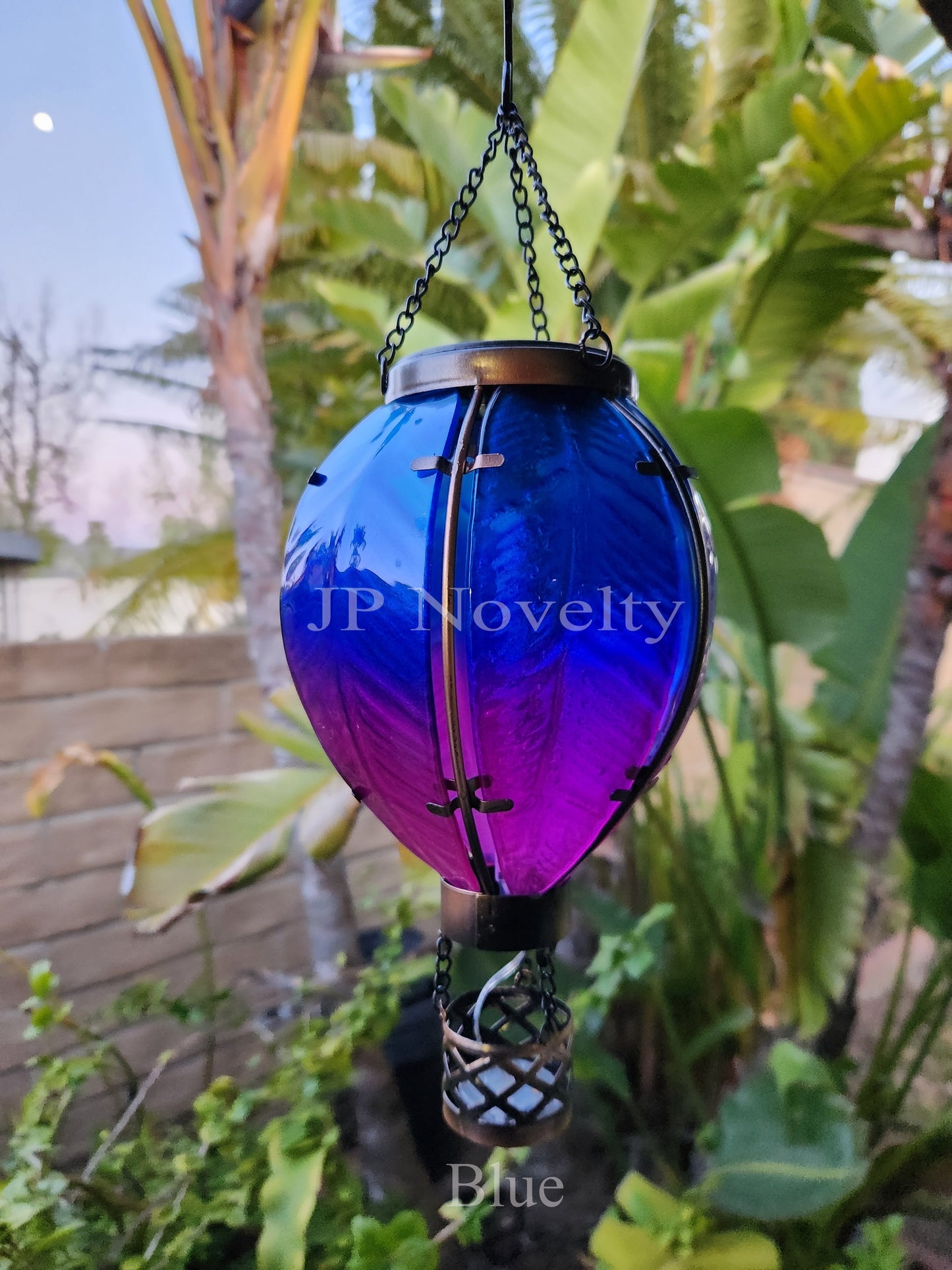 Artisan Flickering Solar Light Hot Air Balloon - Hand Painted, CHOOSE Color