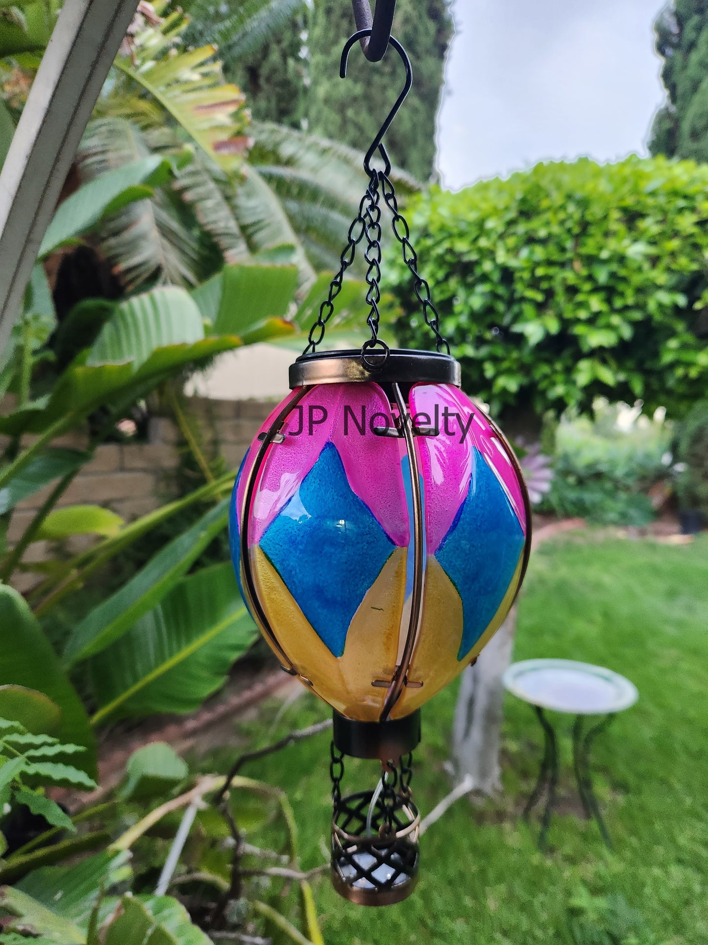 Artisan Flickering Solar Light Hot Air Balloon - Hand Painted, CHOOSE Color