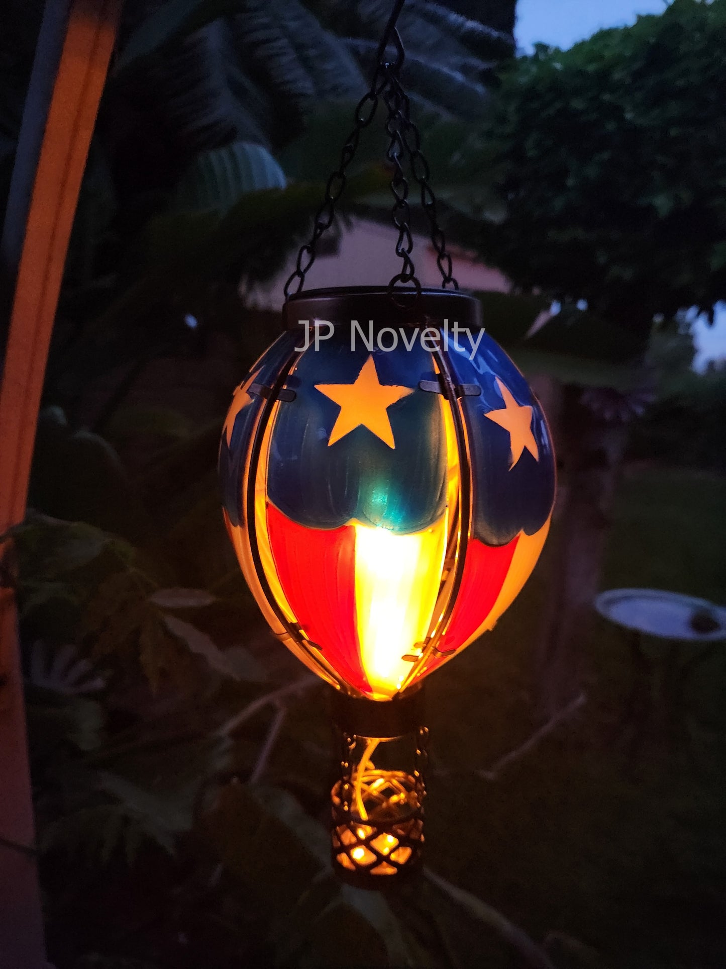 Artisan Flickering Solar Light Hot Air Balloon - Hand Painted, CHOOSE Color