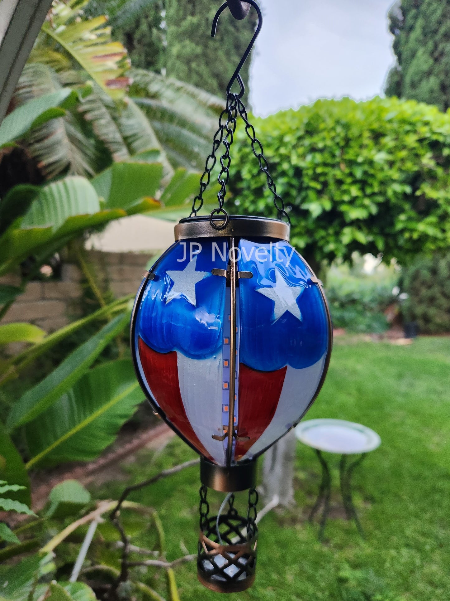 Artisan Flickering Solar Light Hot Air Balloon - Hand Painted, CHOOSE Color