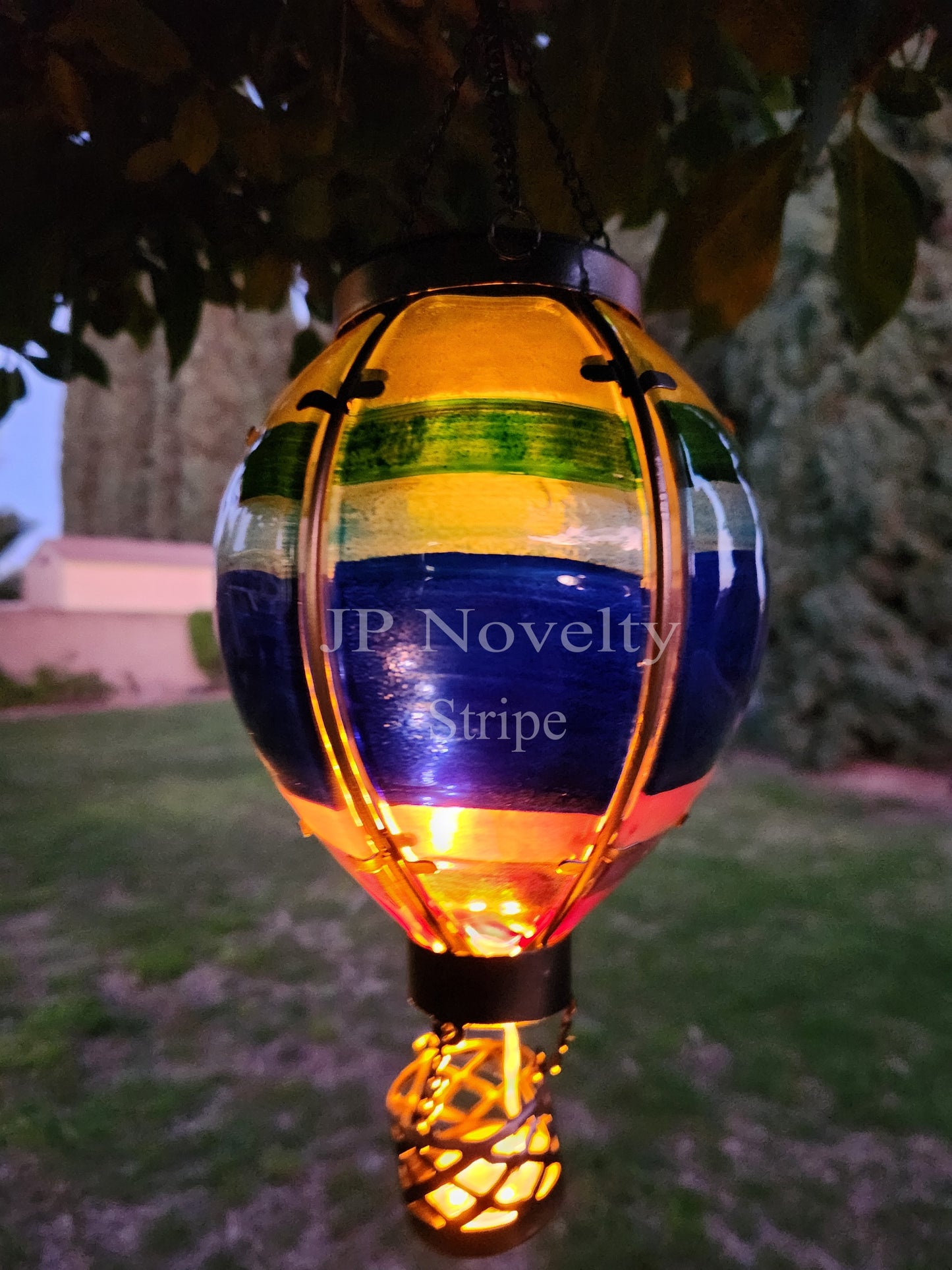 Artisan Flickering Solar Light Hot Air Balloon - Hand Painted, CHOOSE Color