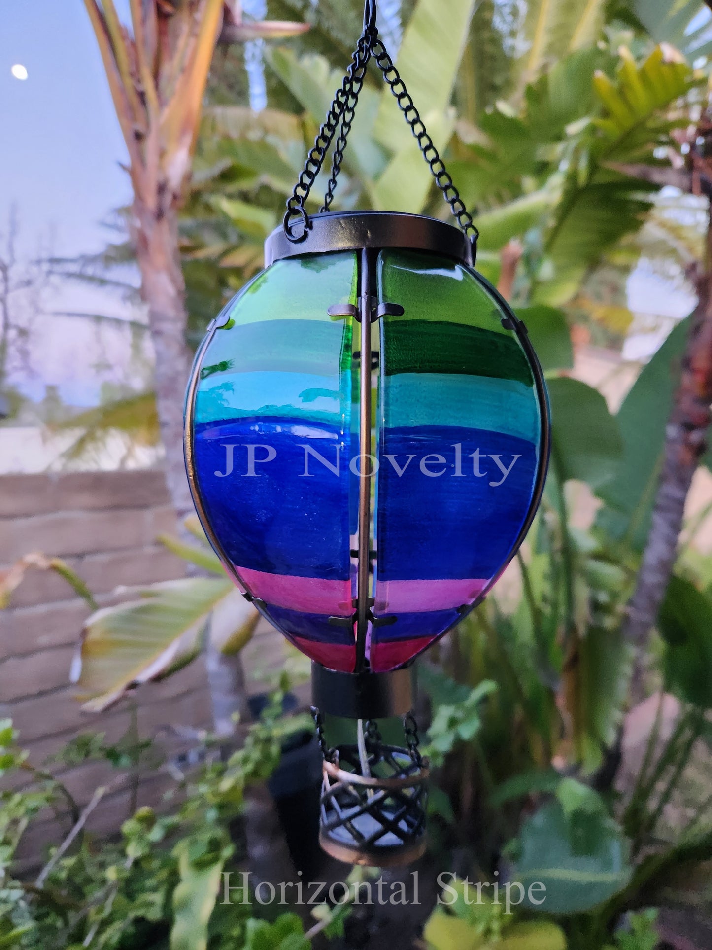 Artisan Flickering Solar Light Hot Air Balloon - Hand Painted, CHOOSE Color