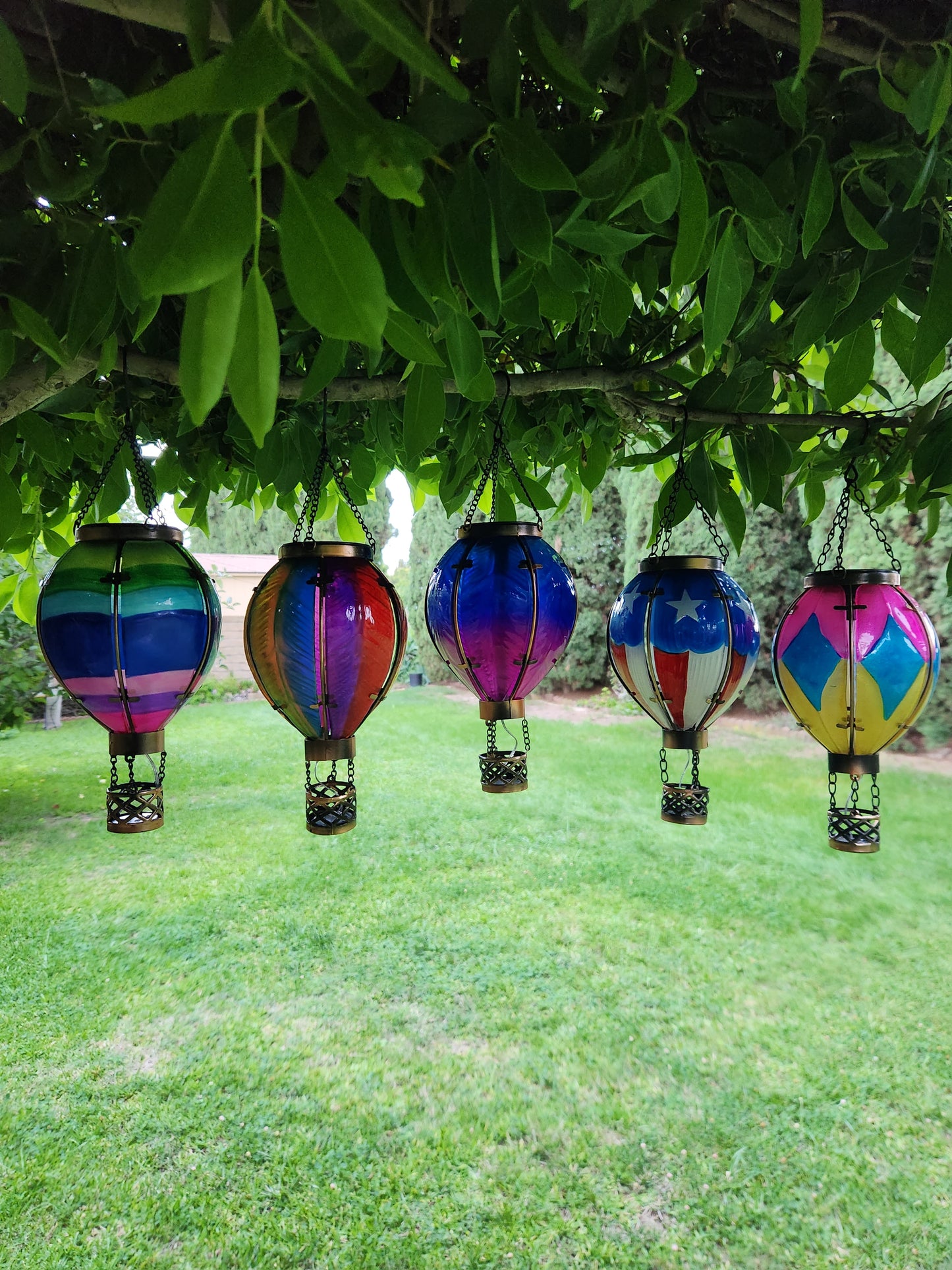 Solar Hot Air Balloon Flickering Flame Effect, Garden Light Decor