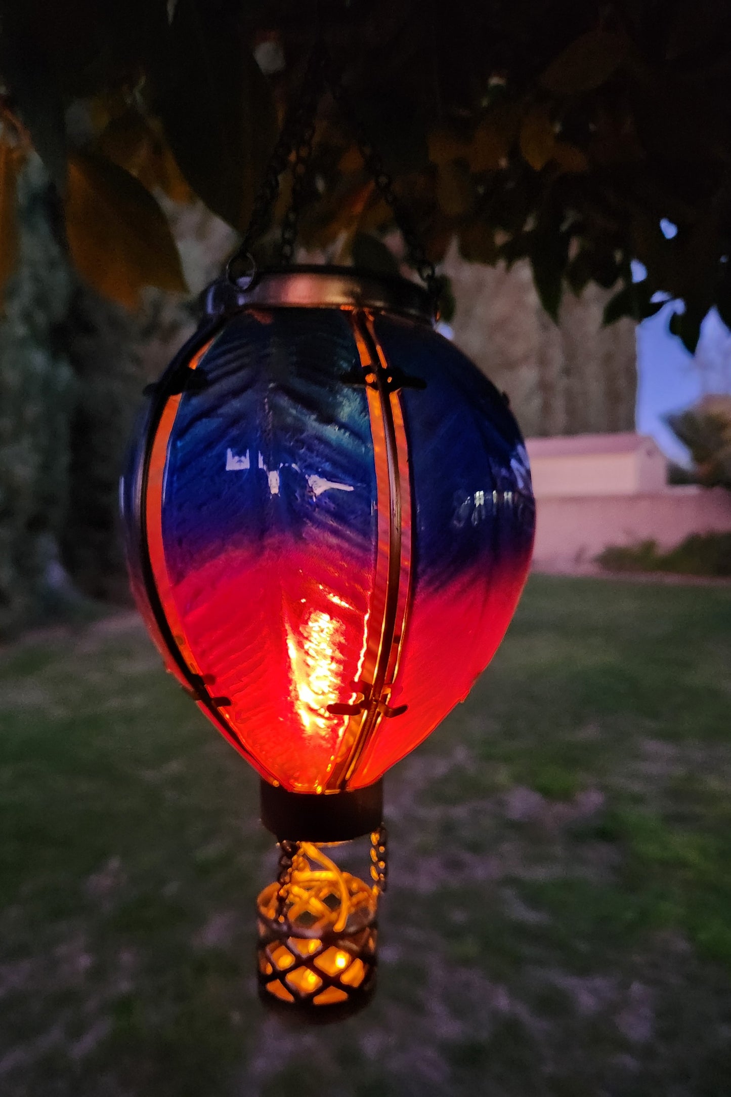 Solar Hot Air Balloon Flickering Flame Effect, Garden Light Decor
