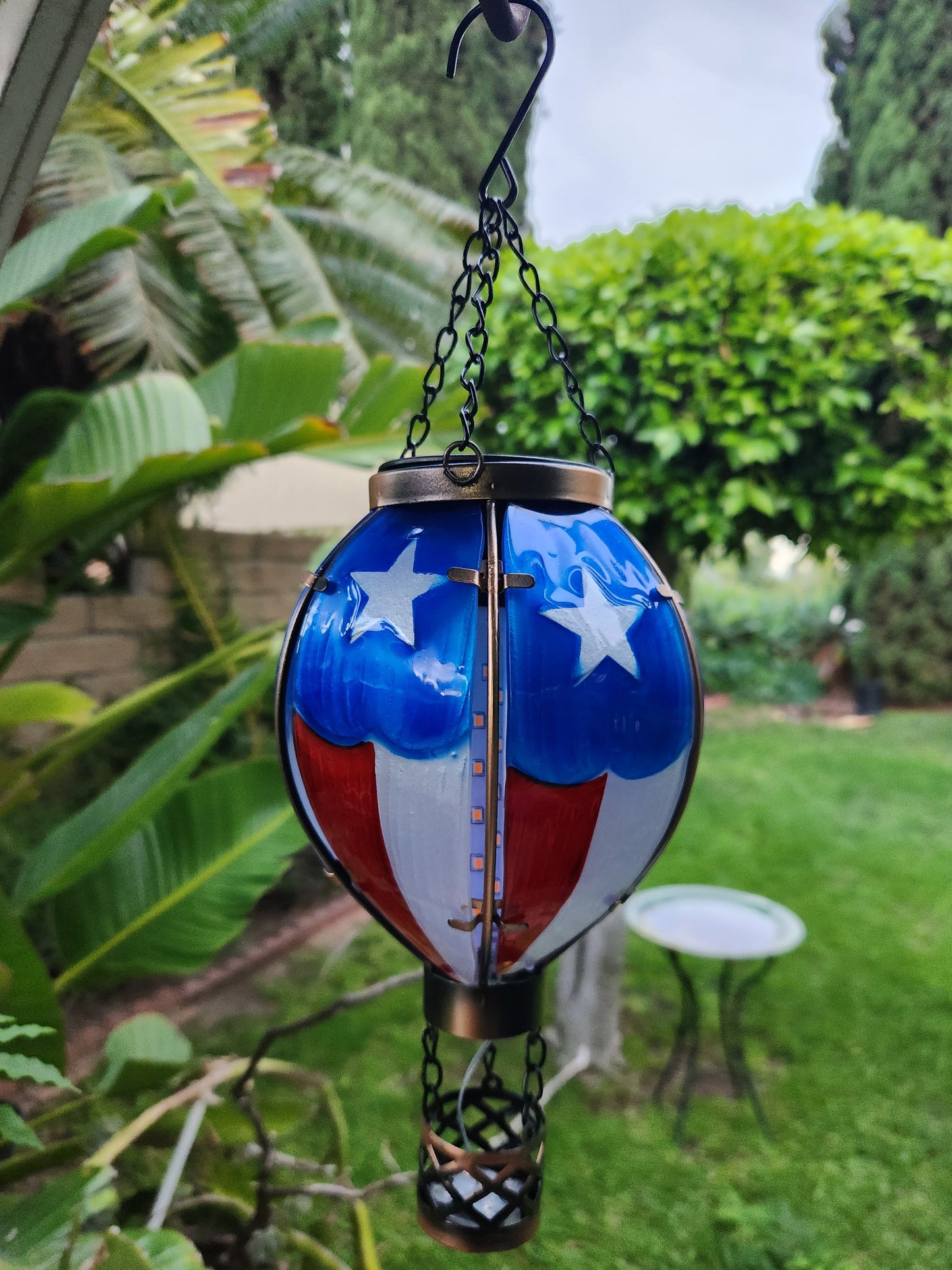 Solar Hot Air Balloon Flickering Flame Effect, Garden Light Decor