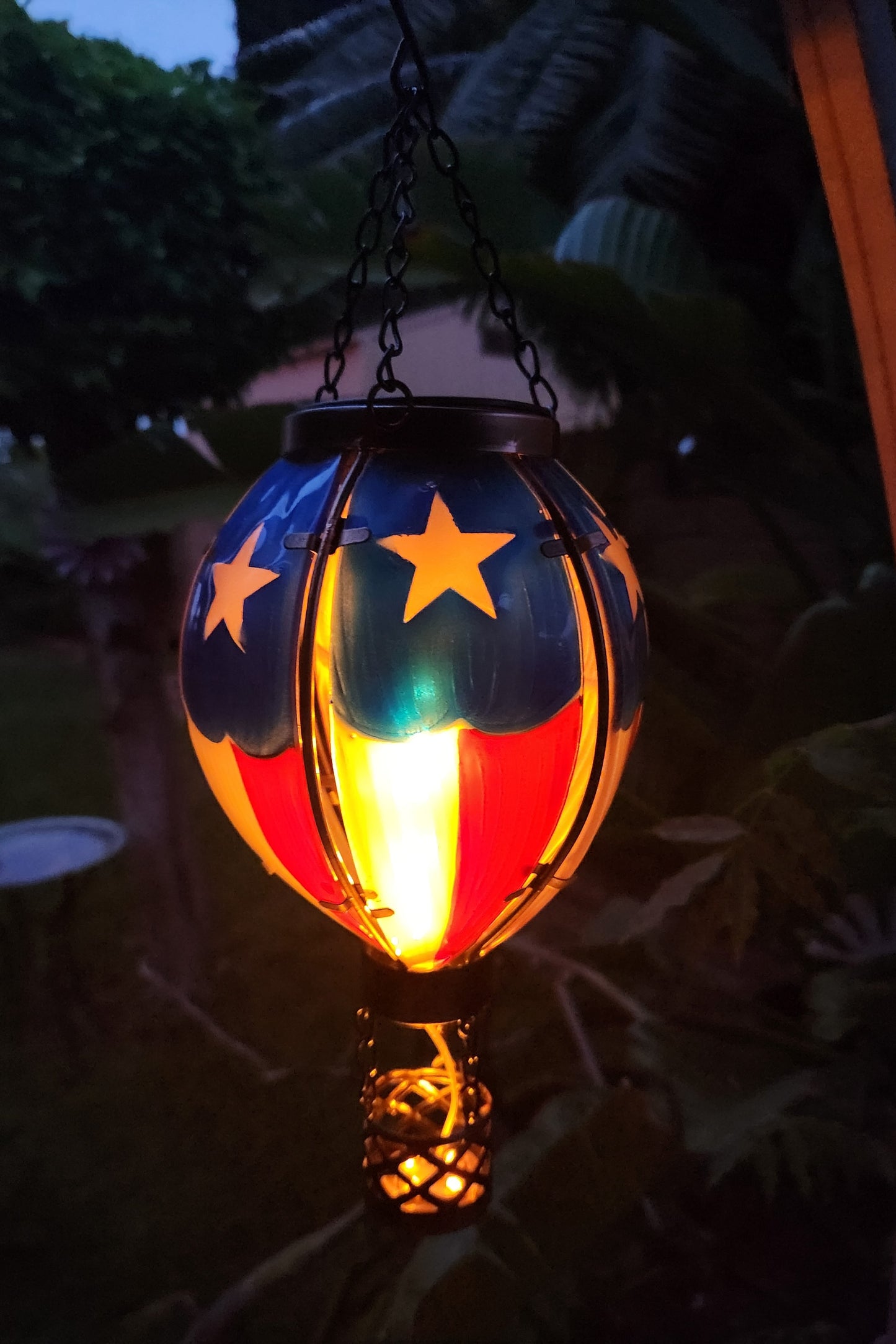 Solar Hot Air Balloon Flickering Flame Effect, Garden Light Decor