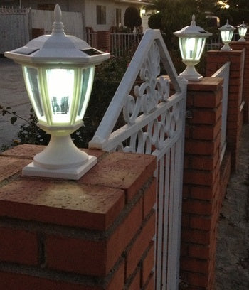 Set of 2, Solar Post/Wall Mounted Light